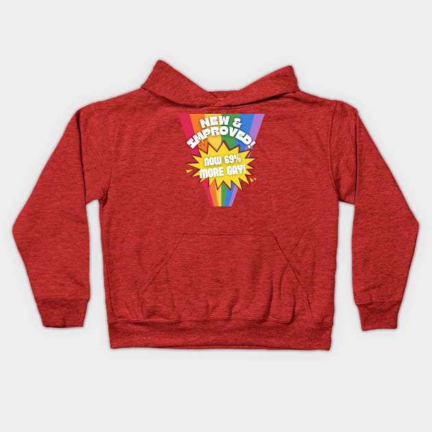 Now 69% More Gay! Kids Hoodie by Prideopenspaces